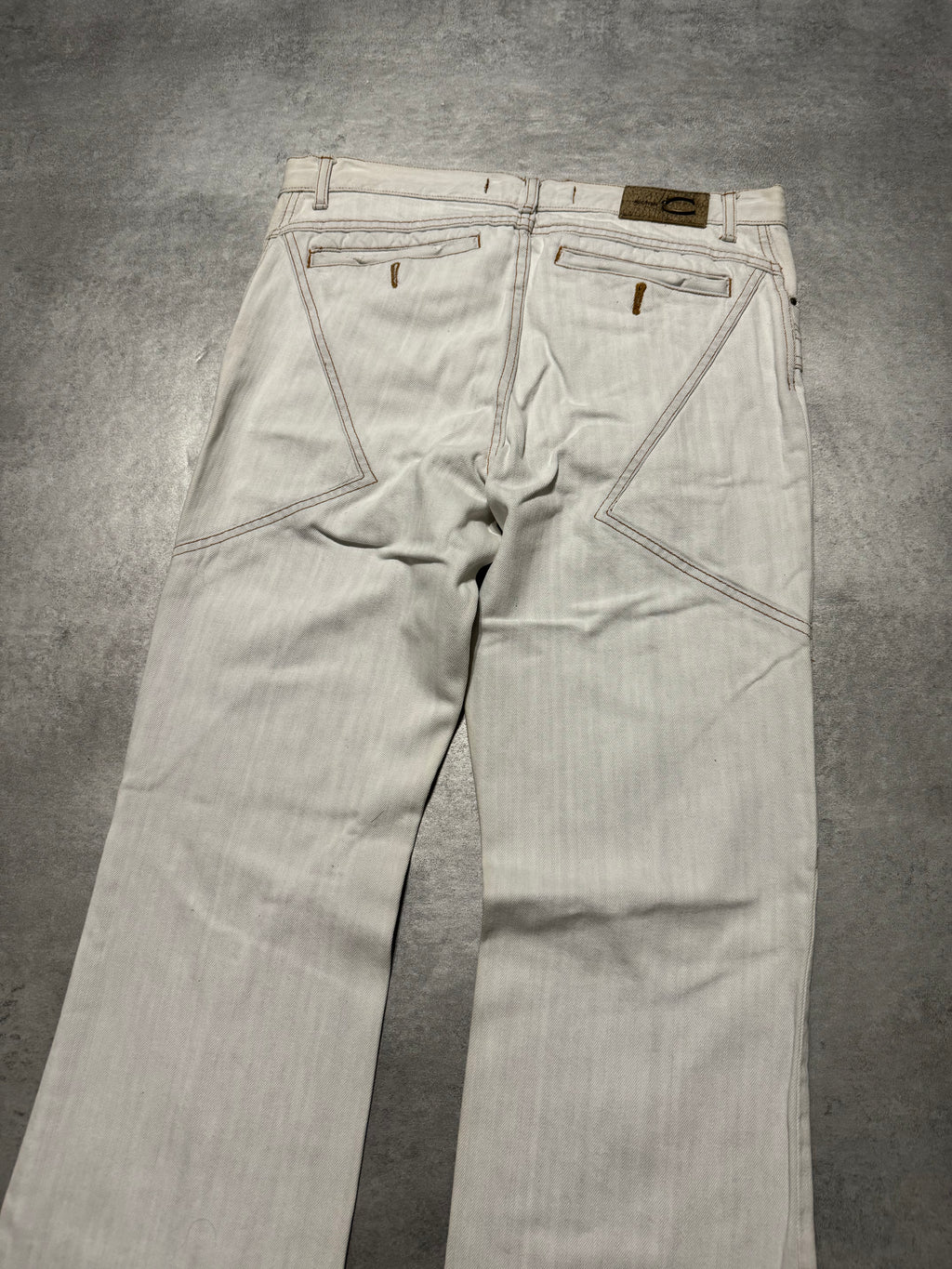 SS2004 Cavalli Geometrical Relaxed Triple White Pants (M) - 4