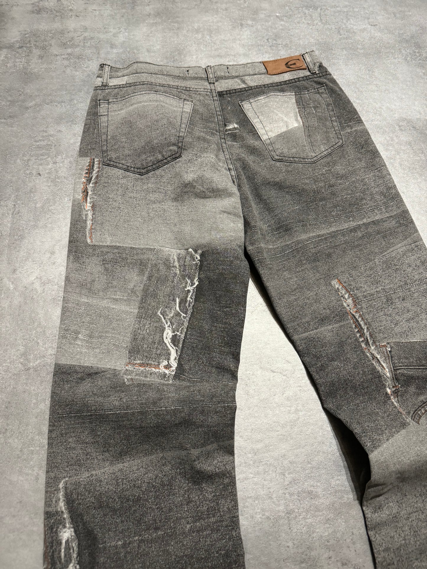 2000s Cavalli Trompe L'Oeil Grey Denim Pockets Pants (M) - 6