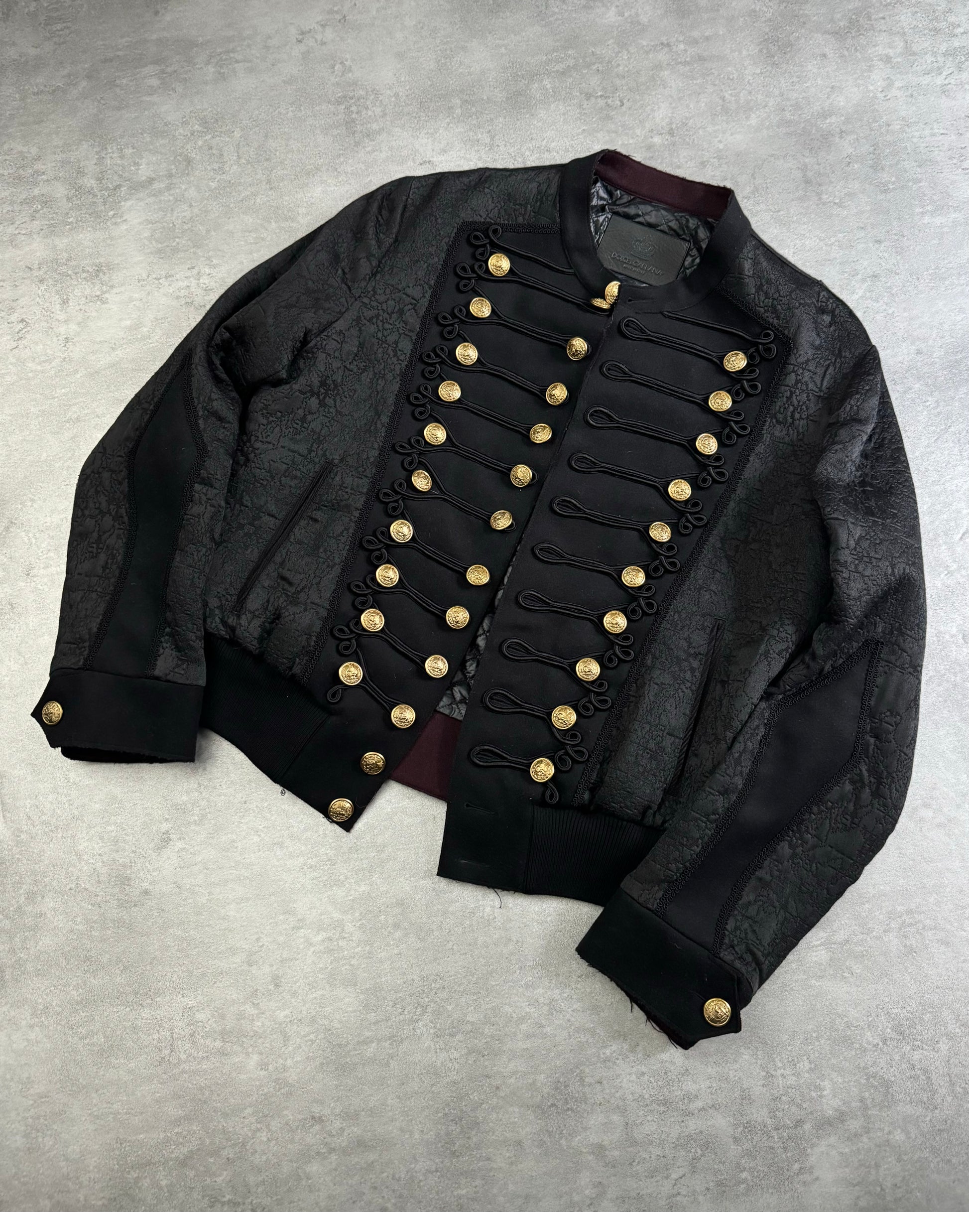 FW2017 Dolce & Gabbana Black Embellished Captain Jacket (L) - 8