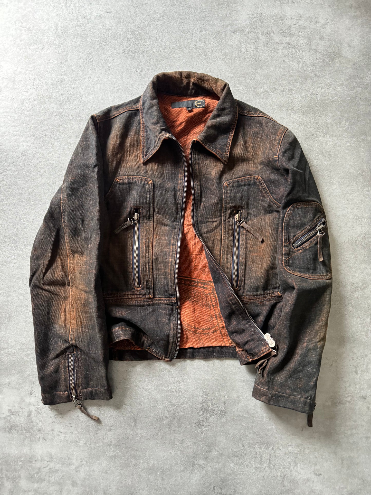 2000s Cavalli Eroded Twilight Denim Jacket (S) - 2