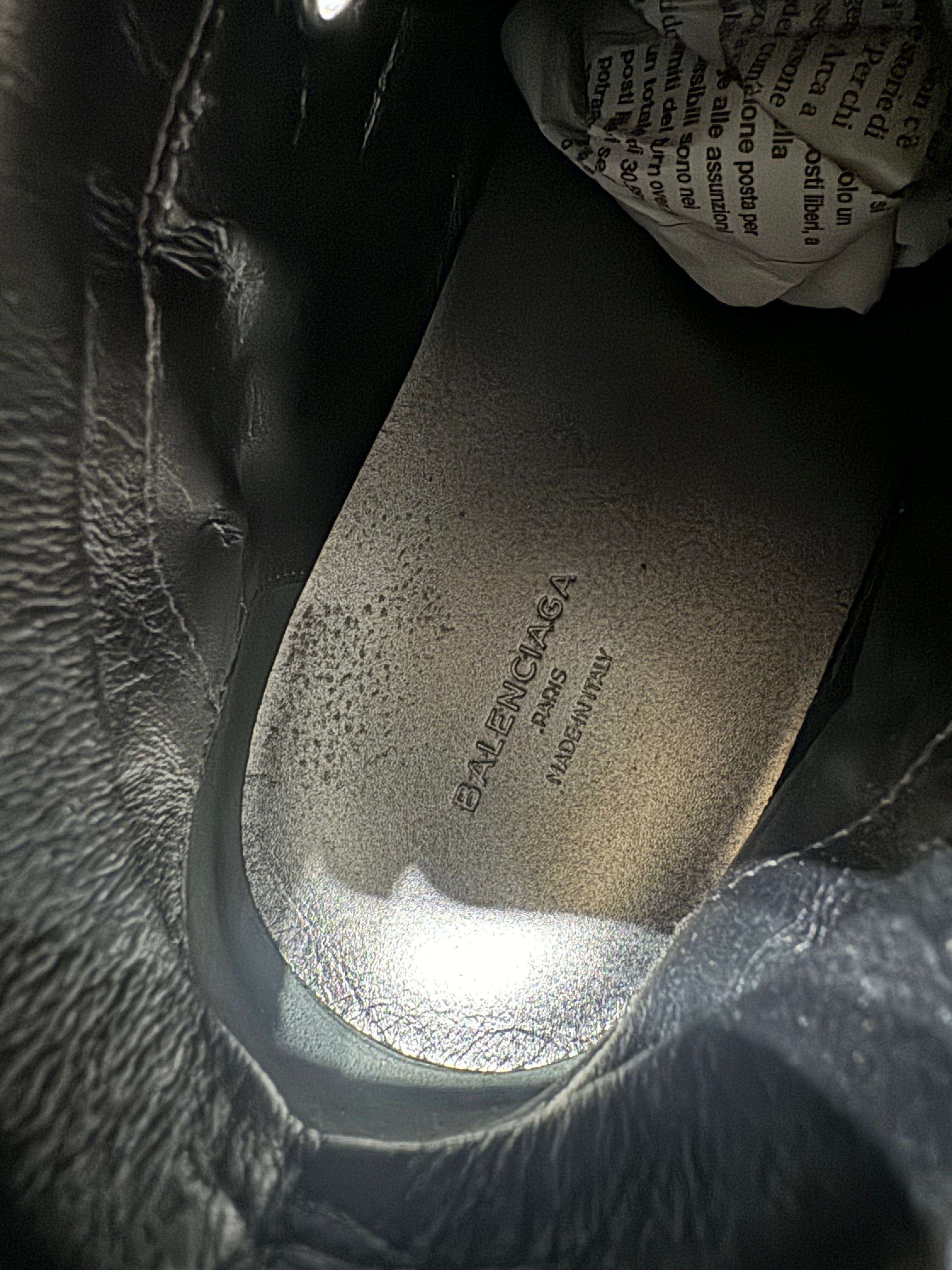 Balenciaga Arena City Grey Silver High Leather Shoes (41) - 10