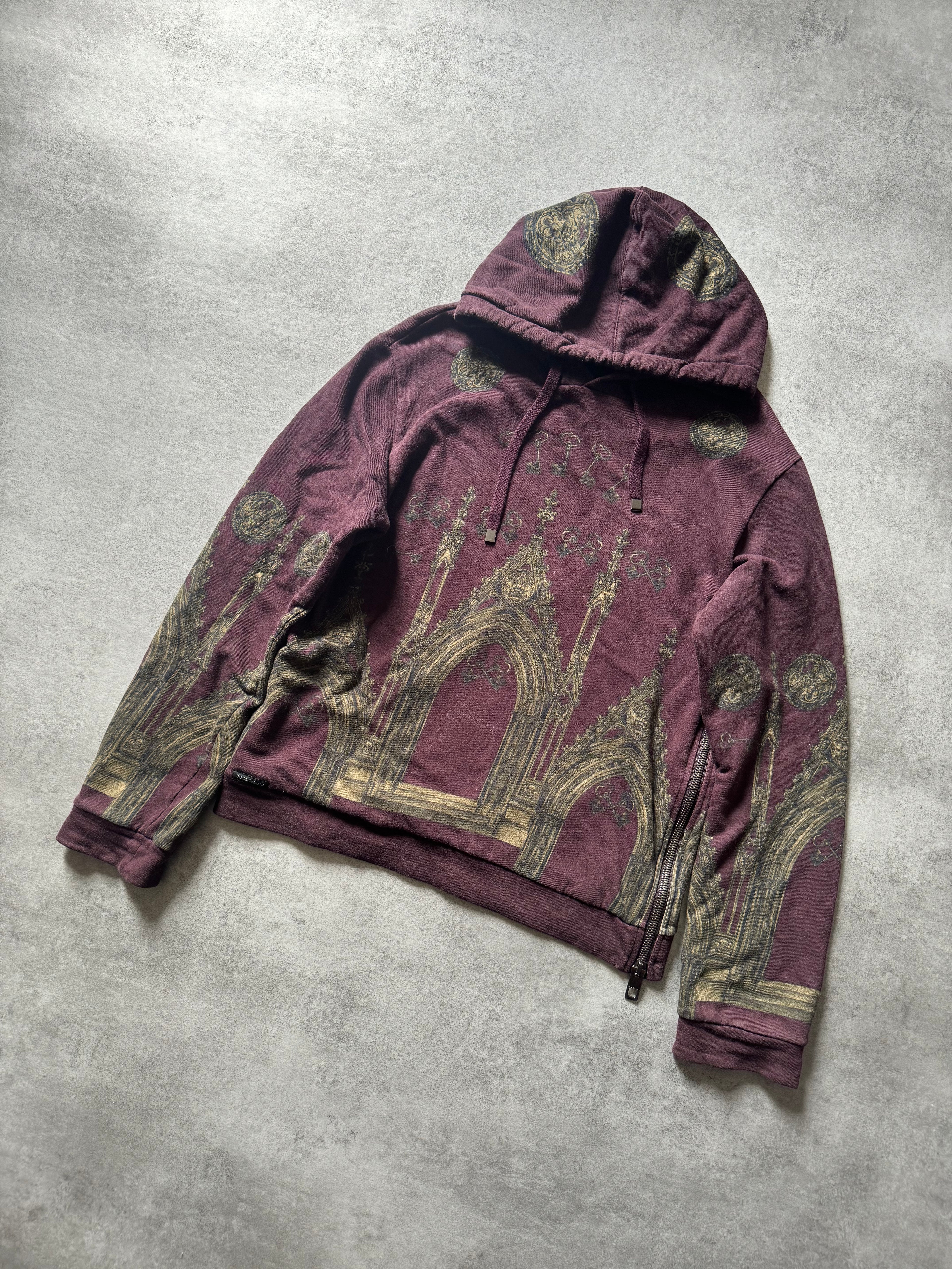 2000s Dolce & Gabbana Royal Bordeaux Hoodie  (S) - 6