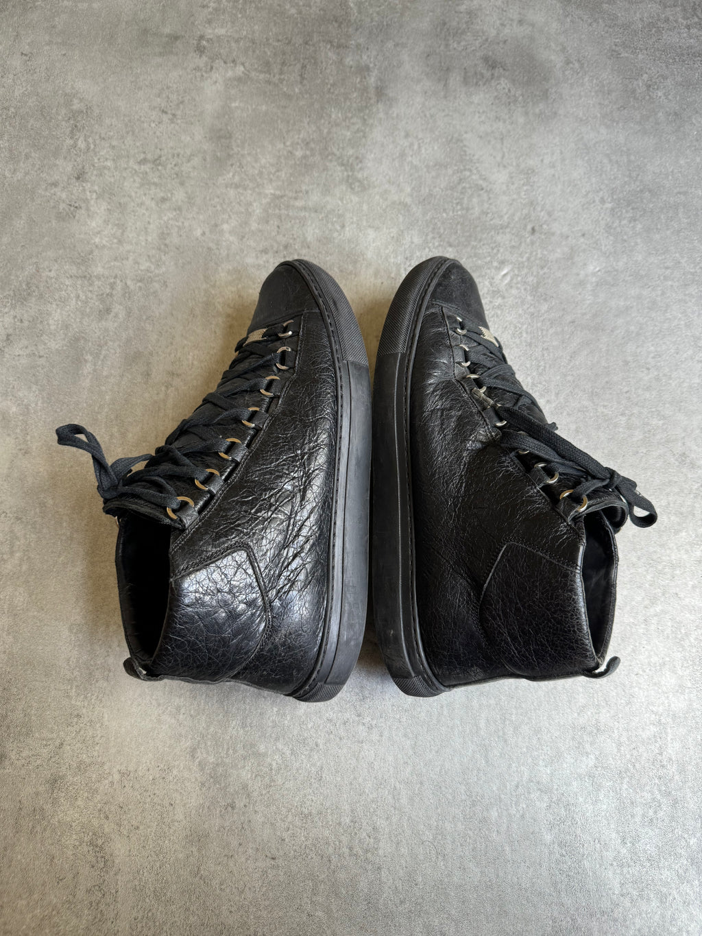 Balenciaga Arena High Black Leather Shoes (43) - 3
