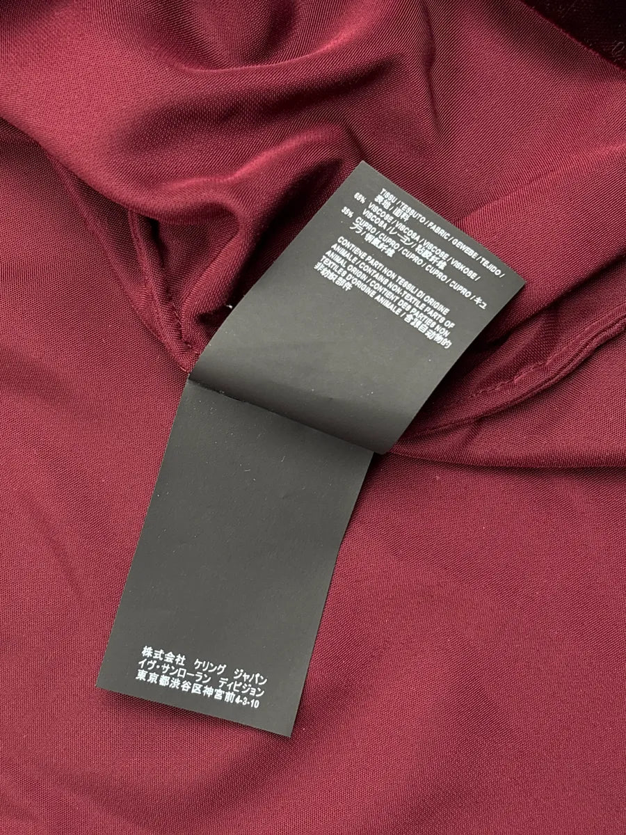 SS2019 Saint Laurent Dark Burgundy Velvet Western Embroidered Shirt lUiEDhnE 10