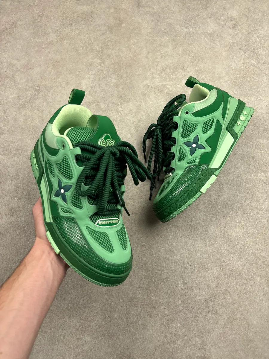 Louis Vuitton Green Leather Monogram Flower Chunky Sneakers lVikoaaq 0