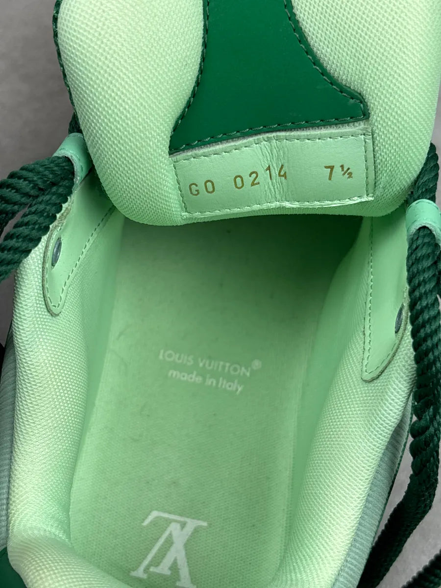 Louis Vuitton Green Leather Monogram Flower Chunky Sneakers lVikoaaq 12