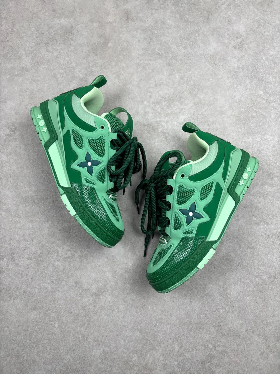 Louis Vuitton Green Leather Monogram Flower Chunky Sneakers lVikoaaq 1