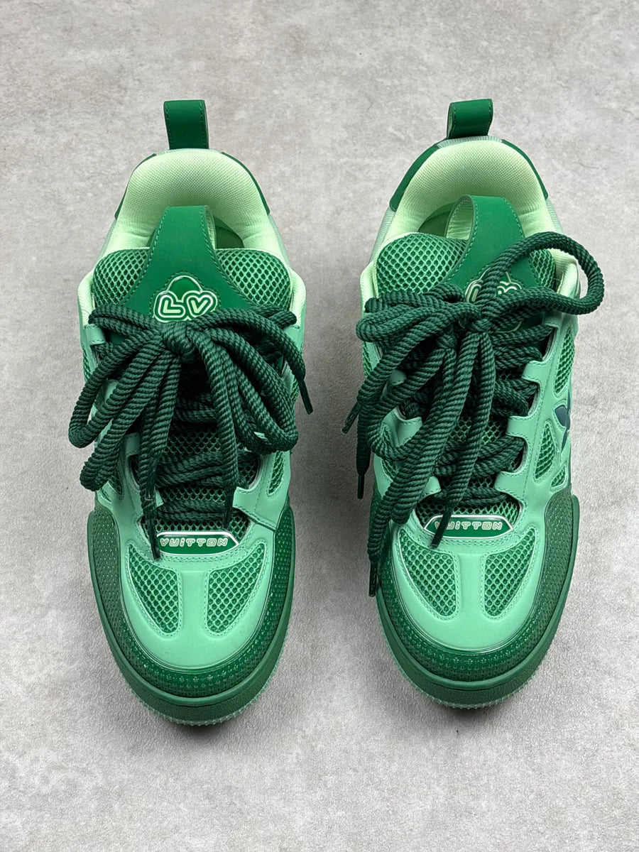 Louis Vuitton Green Leather Monogram Flower Chunky Sneakers lVikoaaq 2