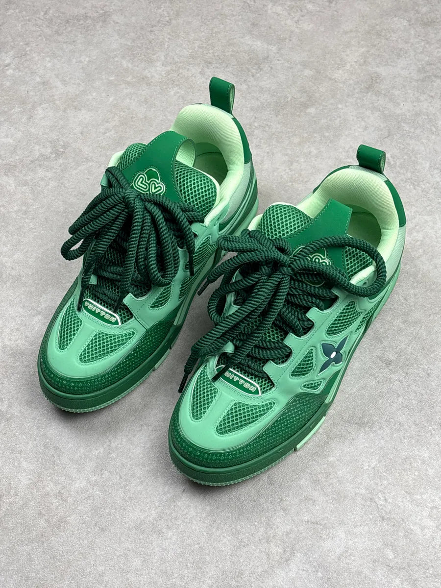 Louis Vuitton Green Leather Monogram Flower Chunky Sneakers lVikoaaq 3