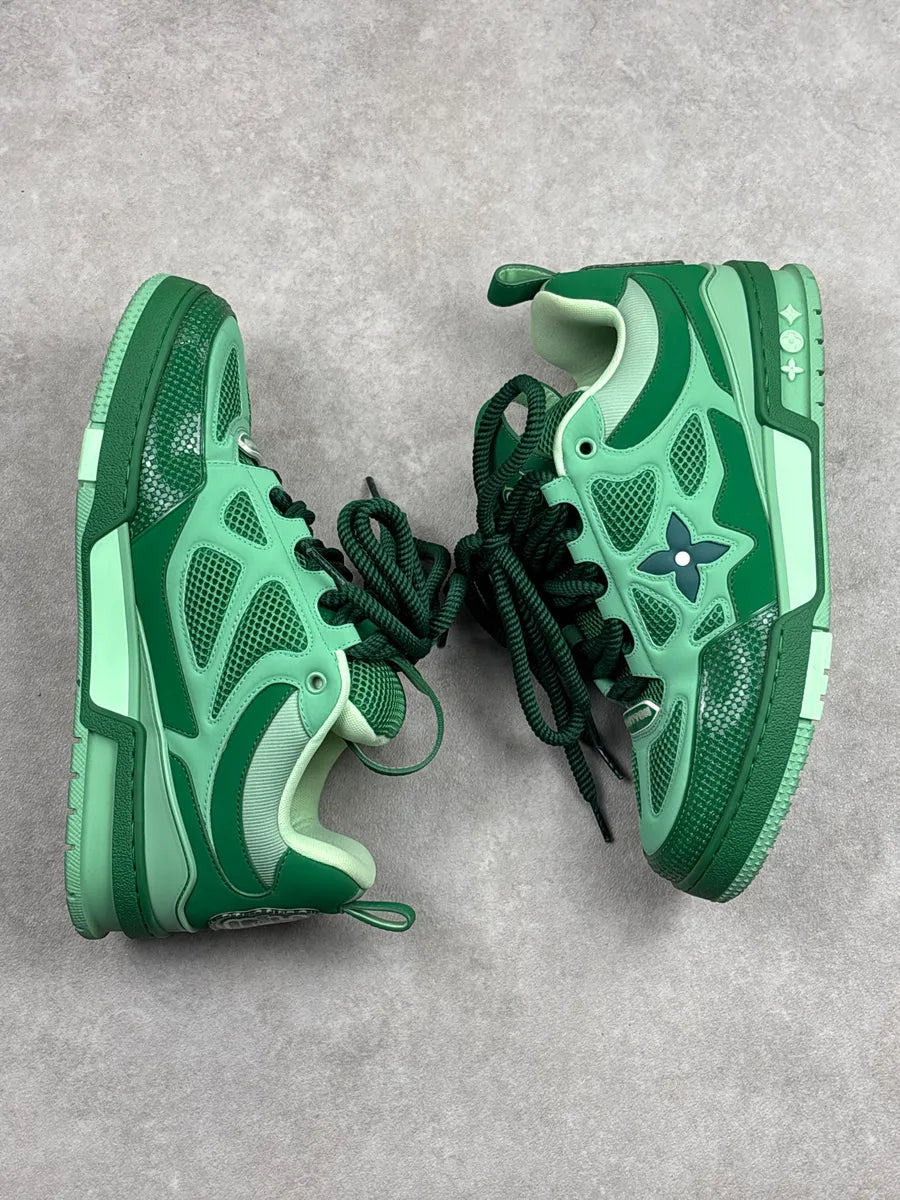 Louis Vuitton Green Leather Monogram Flower Chunky Sneakers lVikoaaq 4