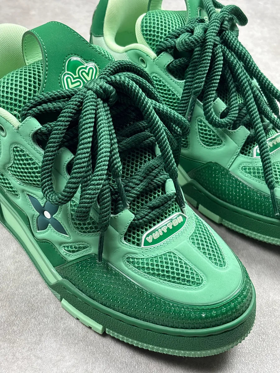 Louis Vuitton Green Leather Monogram Flower Chunky Sneakers lVikoaaq 8