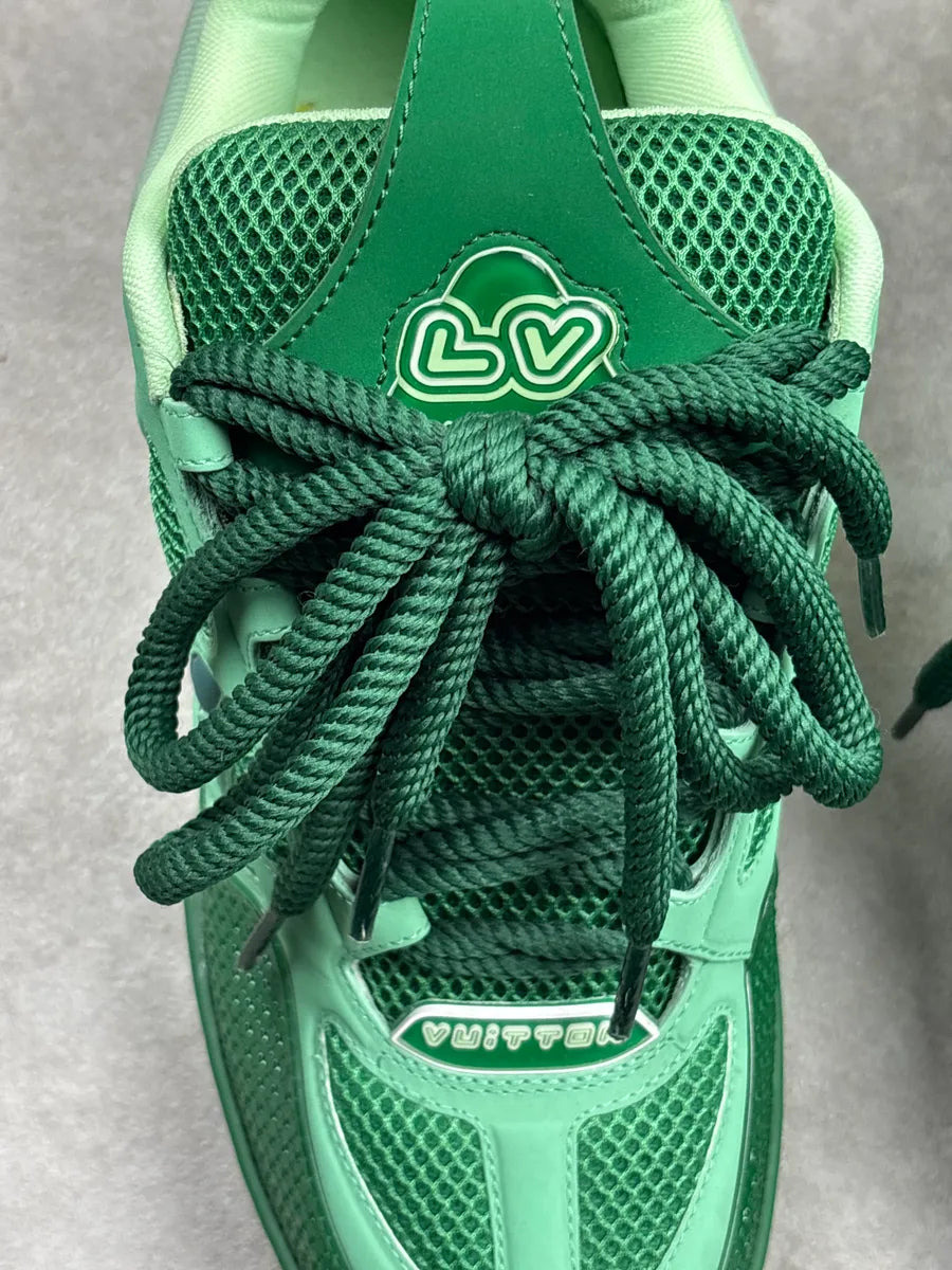 Louis Vuitton Green Leather Monogram Flower Chunky Sneakers lVikoaaq 9