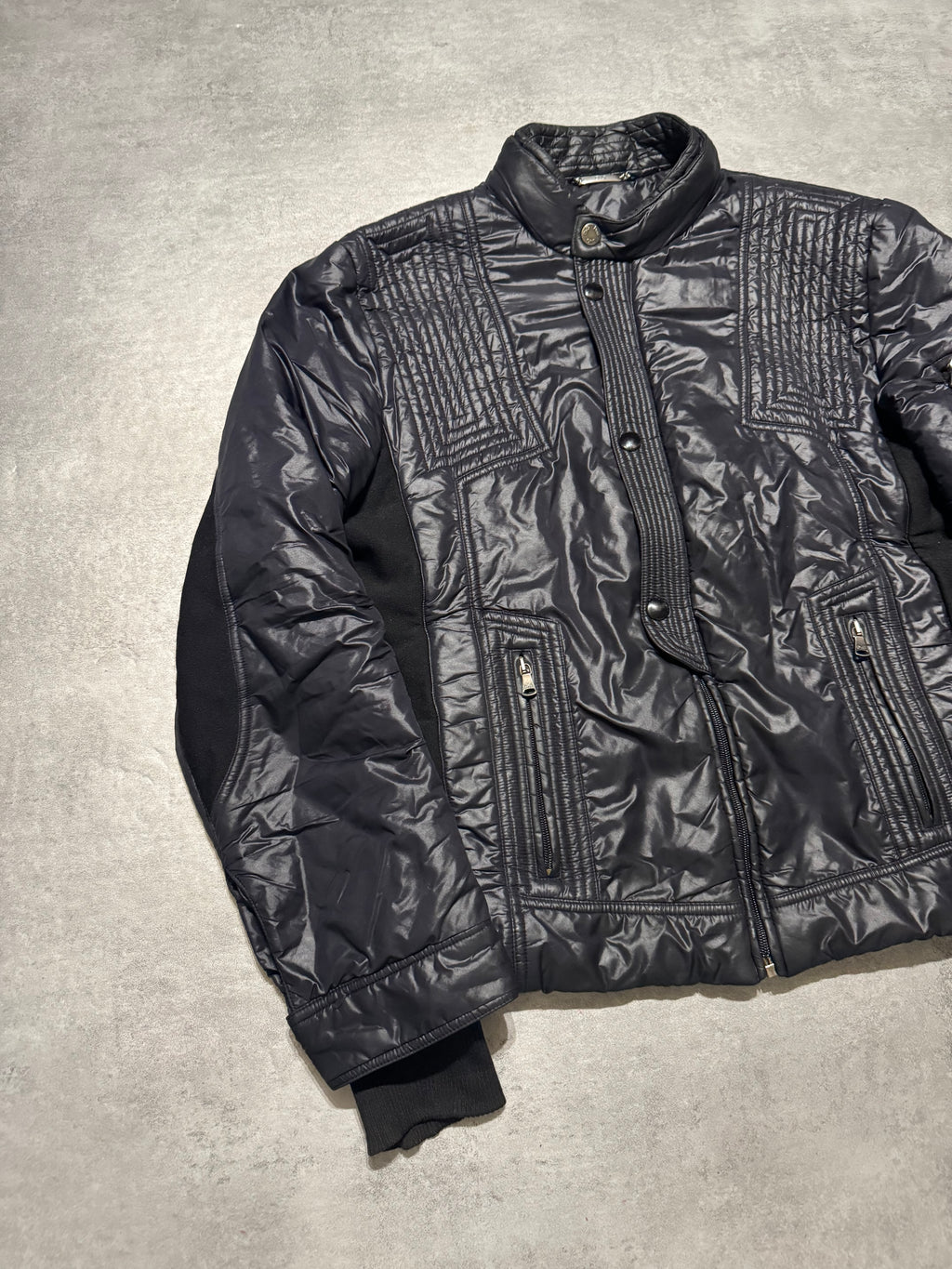 2000s Dolce & Gabbana Navy Puffer Biker Boosted Jacket (L) - 11