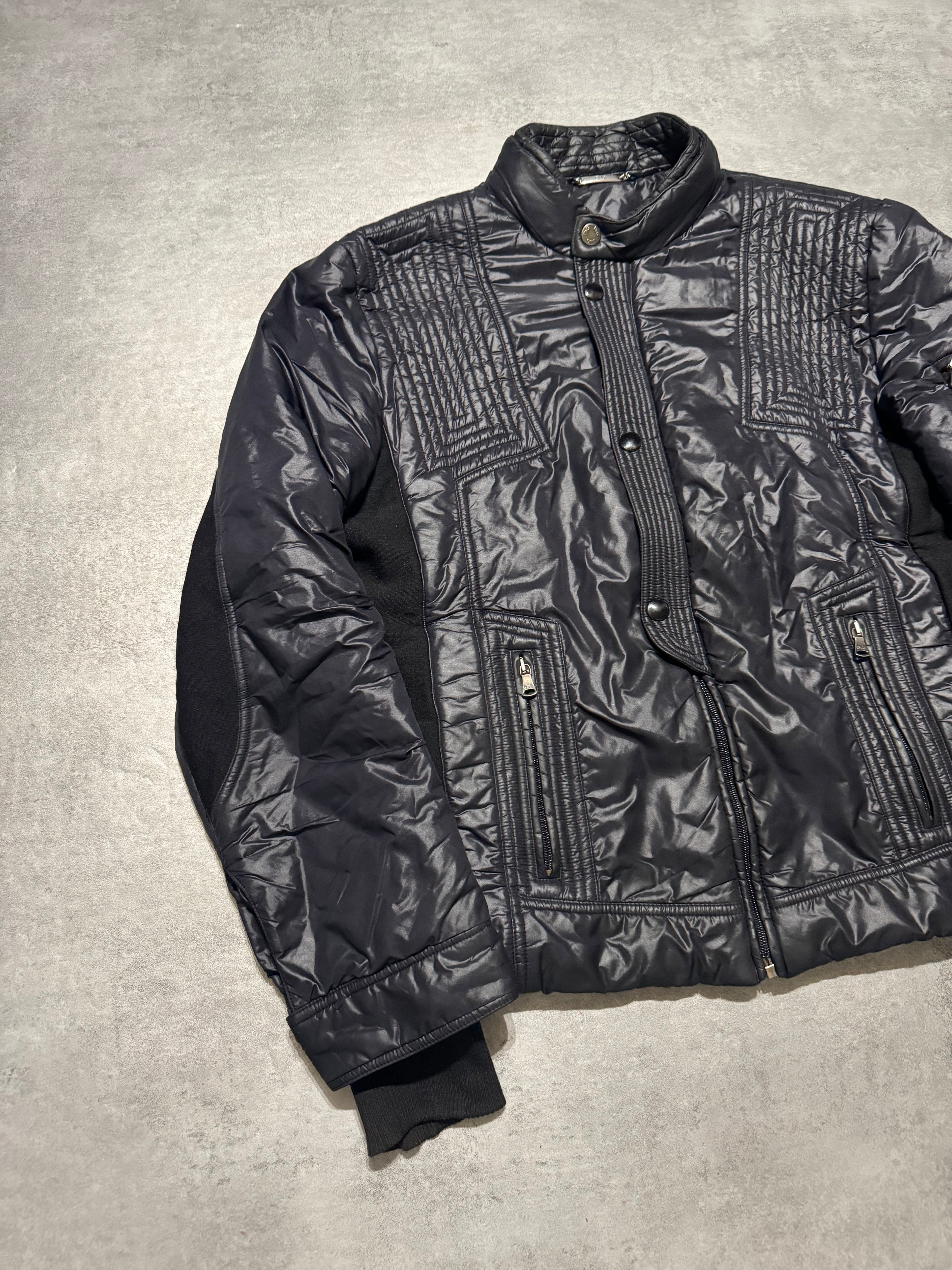 2000s Dolce & Gabbana Navy Puffer Biker Boosted Jacket (L) - 11