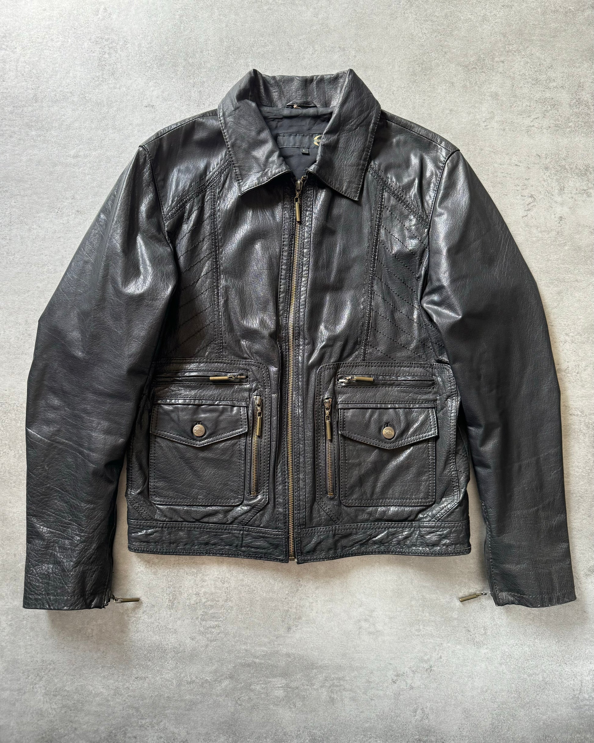 SS2007 Cavalli Black Premium Charismatic Leather Jacket (L) - 3
