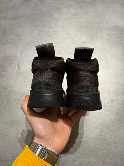 FW1999 Prada Fur Brown Leather Vibram Boots (39) - 6