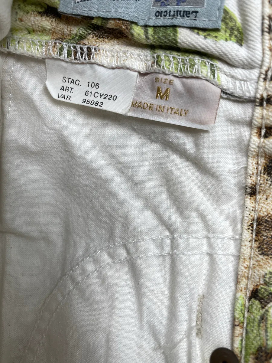 SS2002 Roberto Cavalli White Denim Floral Leopard Jeans lYYXnemN 13