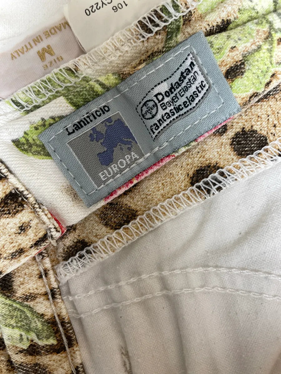 SS2002 Roberto Cavalli White Denim Floral Leopard Jeans lYYXnemN 14