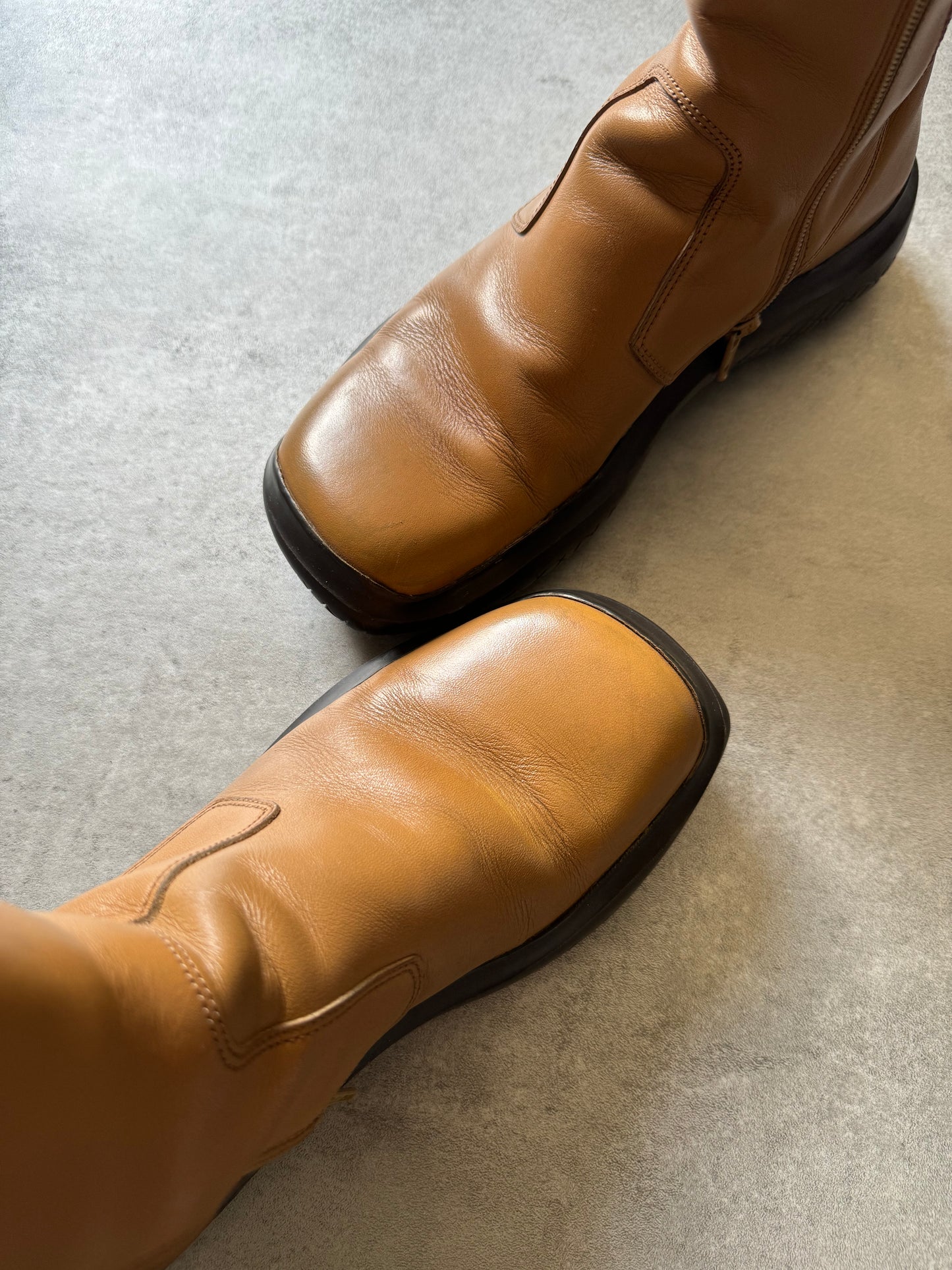 FW1999 Prada Camel Premium Leather Boots (40) - 3