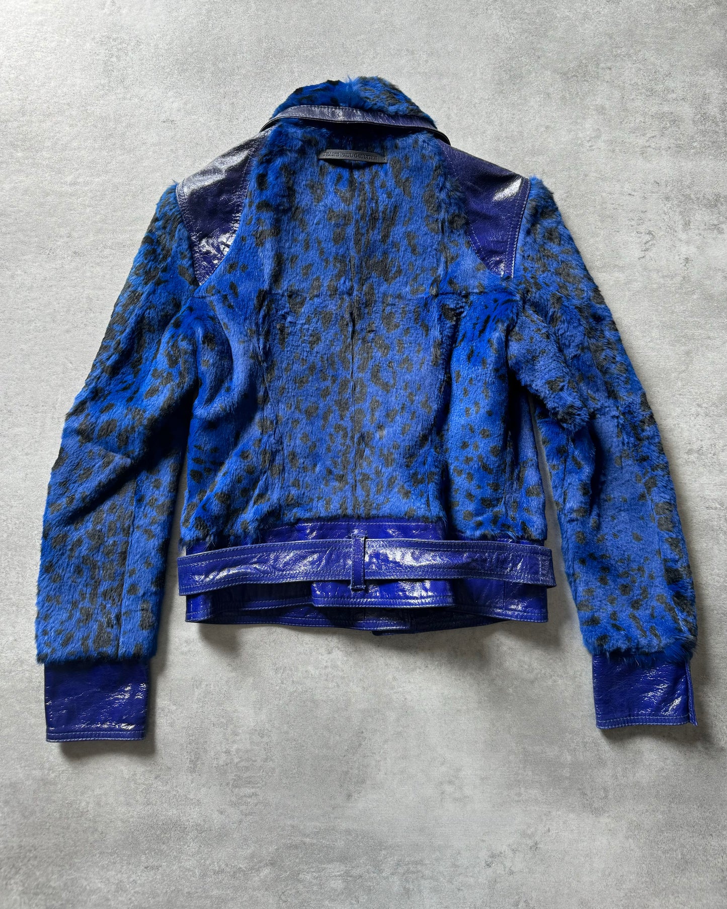AW2011 Jean Paul Gaultier Blue Fur Rabbit Jacket (XS) - 4