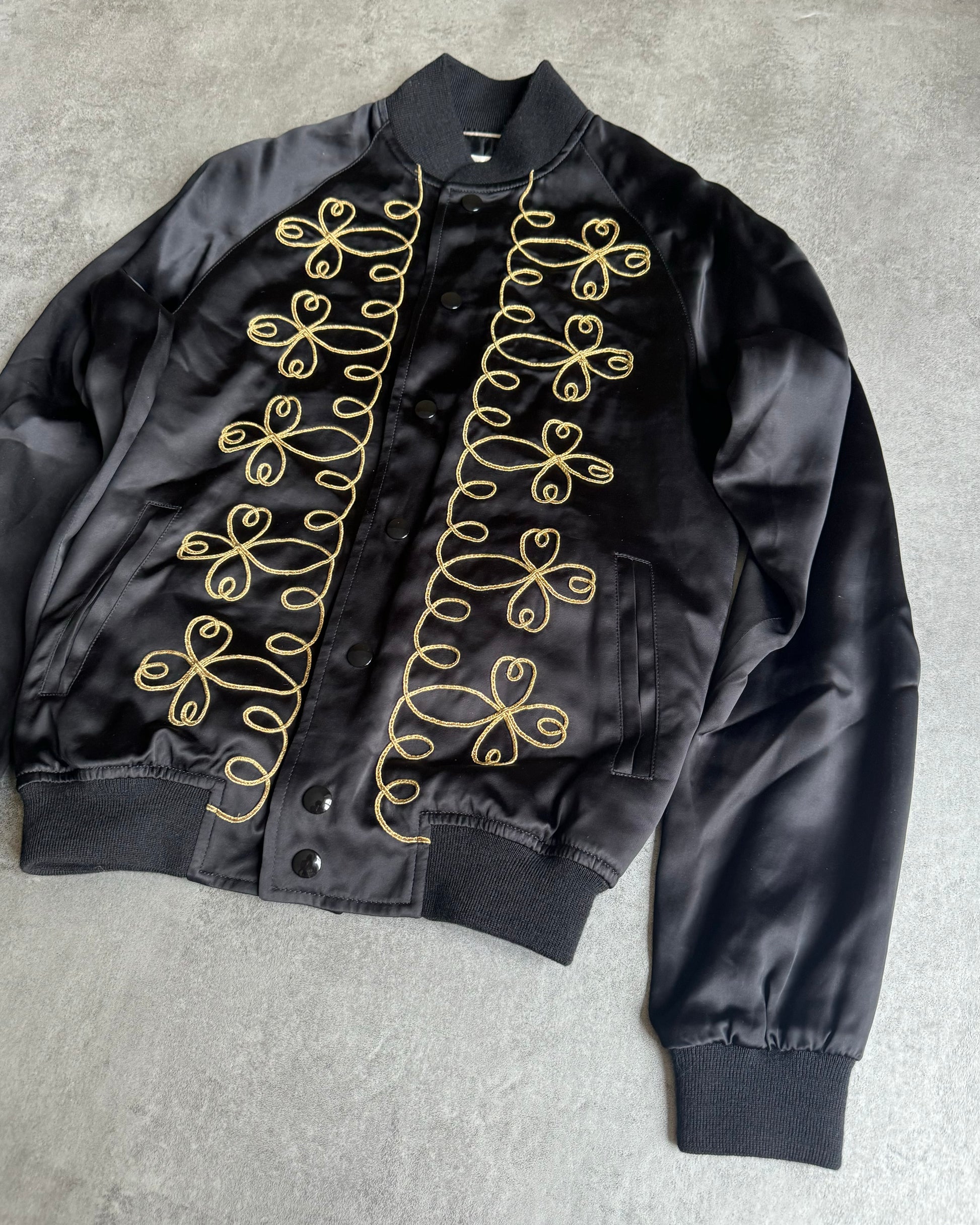 SS2015 Saint Laurent Black Napoleon Bomber Jacket by Hedi Slimane (S) - 11