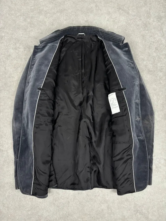 Lagerfeld Grey Cotton Officer Buttoned Blazer Jacket bshuOef 6