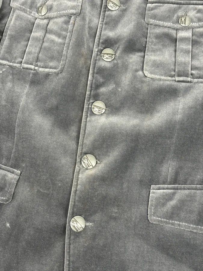 Lagerfeld Grey Cotton Officer Buttoned Blazer Jacket bshuOef 8