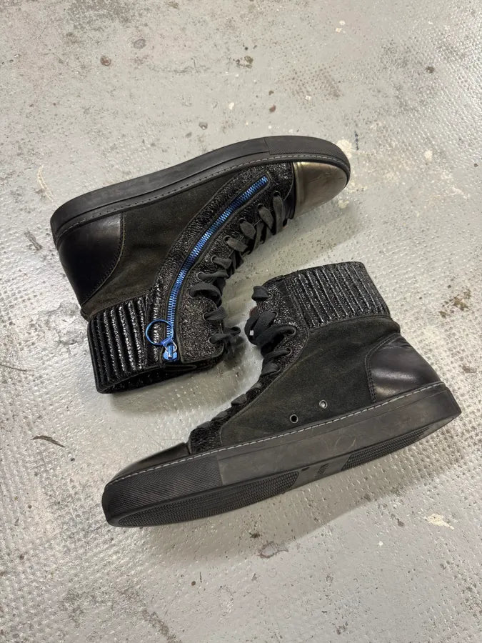 Lanvin Black Hybrid Leather High Sneakers JZkadQi 1