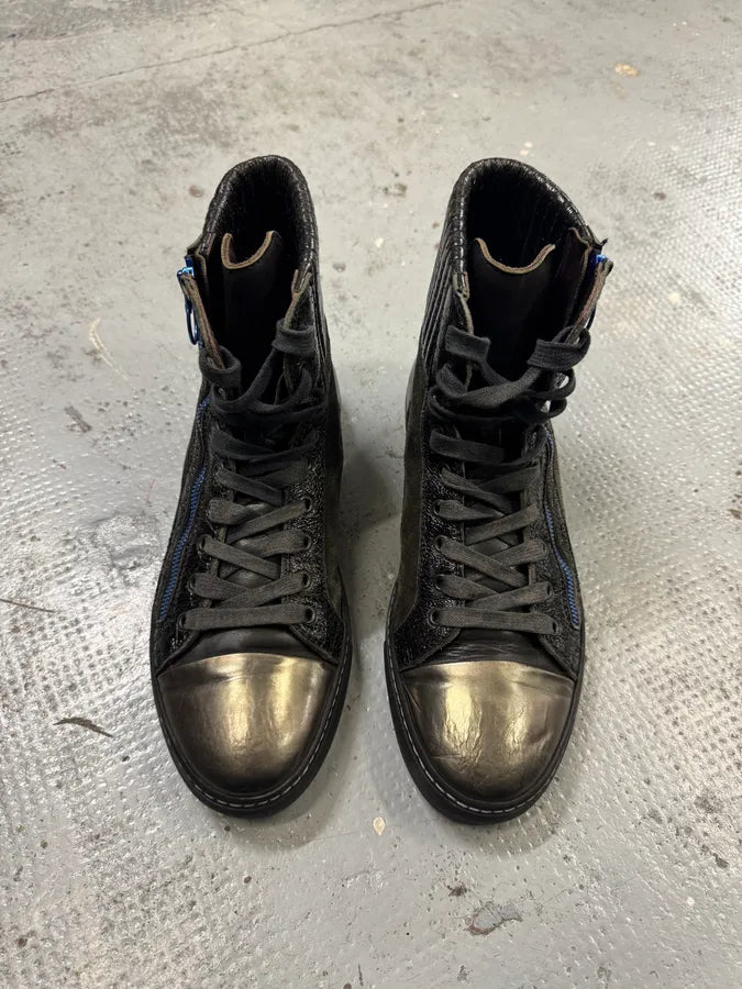 Lanvin Black Hybrid Leather High Sneakers JZkadQi 3