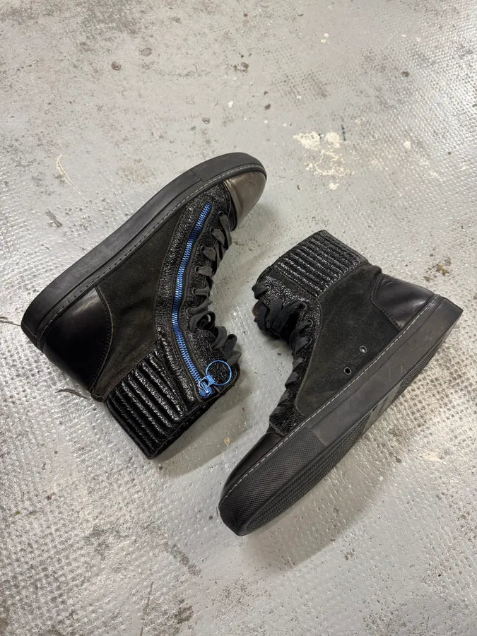 Lanvin Black Hybrid Leather High Sneakers JZkadQi 5