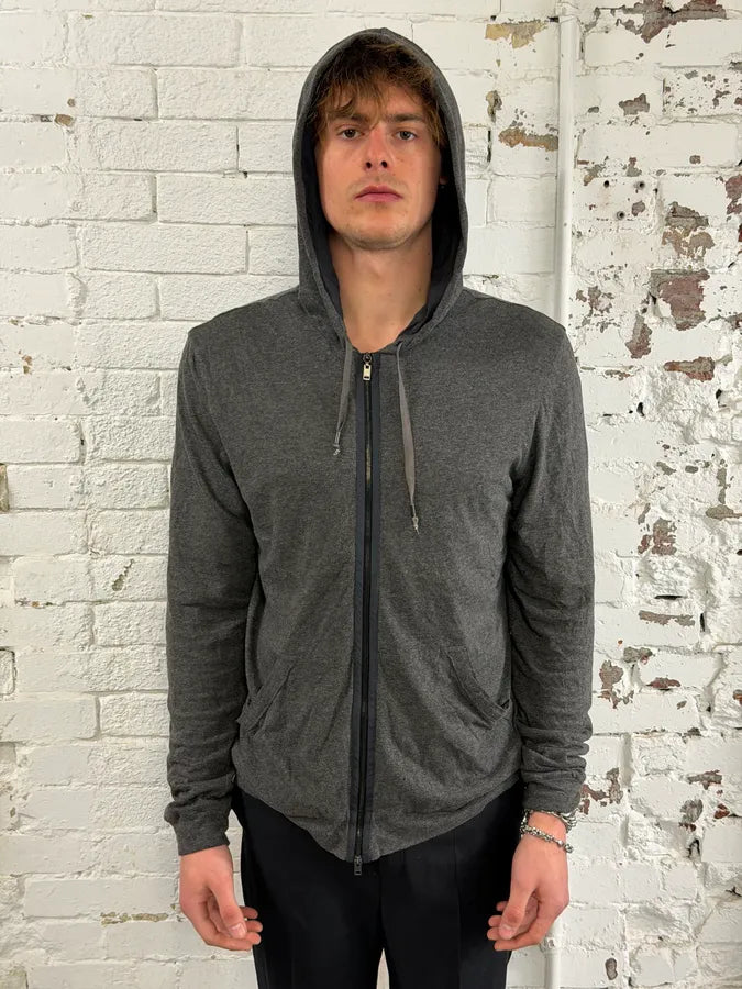 Lanvin Grey Minimalist Zip-Up Hoodie yjJqYaD 1