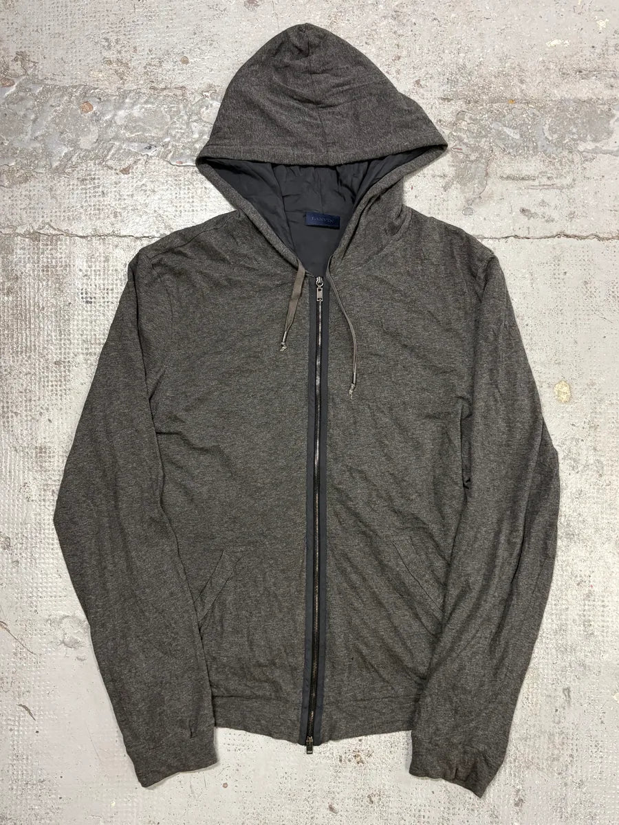 Lanvin Grey Minimalist Zip-Up Hoodie yjJqYaD 0