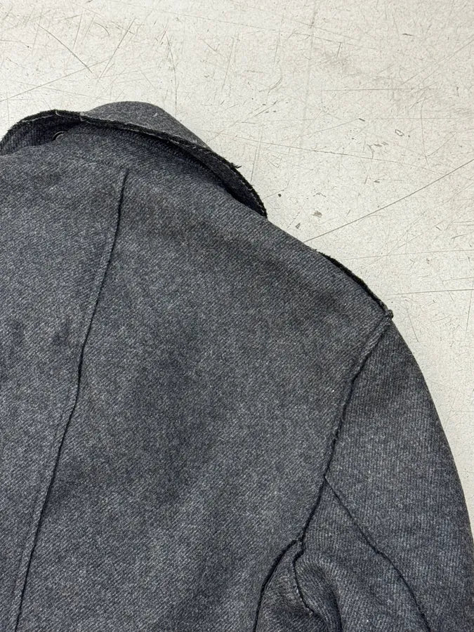AW2012 Lanvin Grey Wool Double-Breasted Peacoat osYBzzc 9