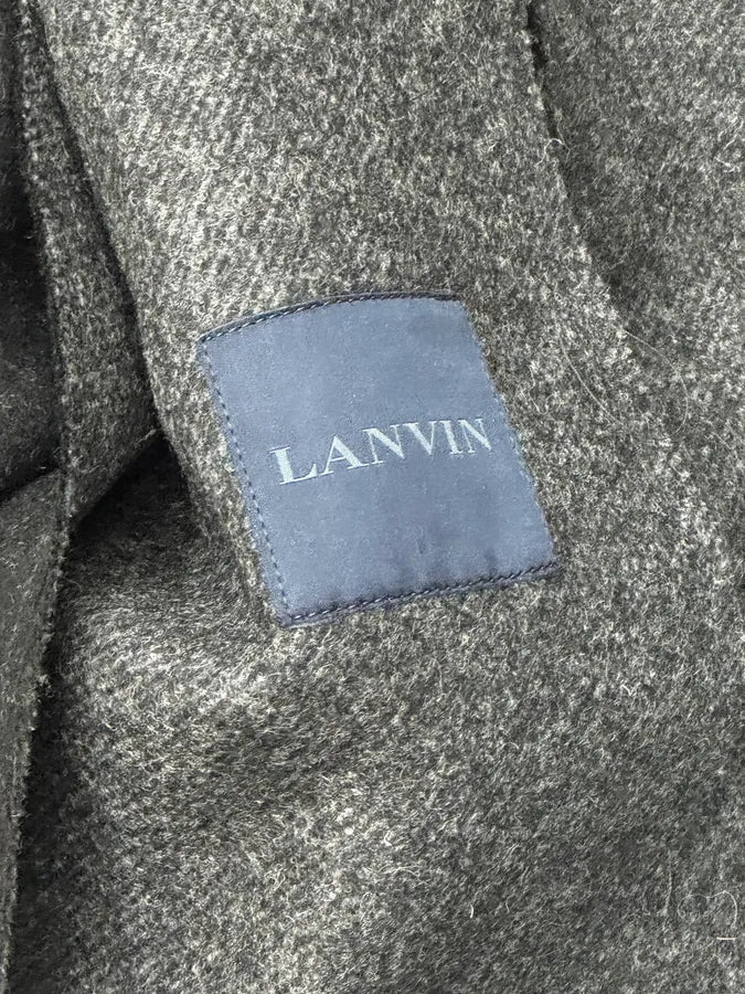 AW2012 Lanvin Grey Wool Double-Breasted Peacoat osYBzzc 10