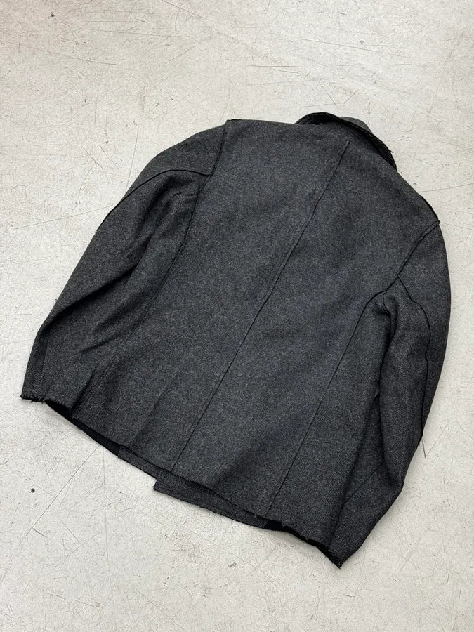 AW2012 Lanvin Grey Wool Double-Breasted Peacoat osYBzzc 5