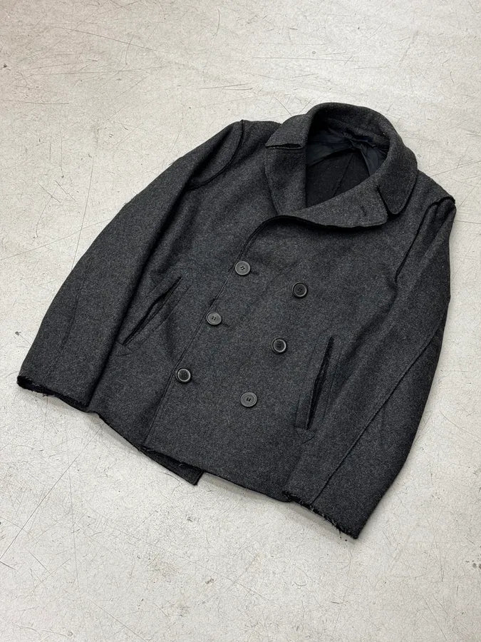 AW2012 Lanvin Grey Wool Double-Breasted Peacoat osYBzzc 4