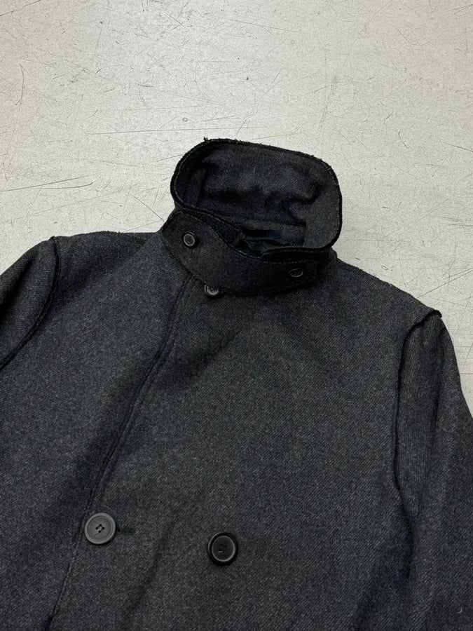 AW2012 Lanvin Grey Wool Double-Breasted Peacoat osYBzzc 7