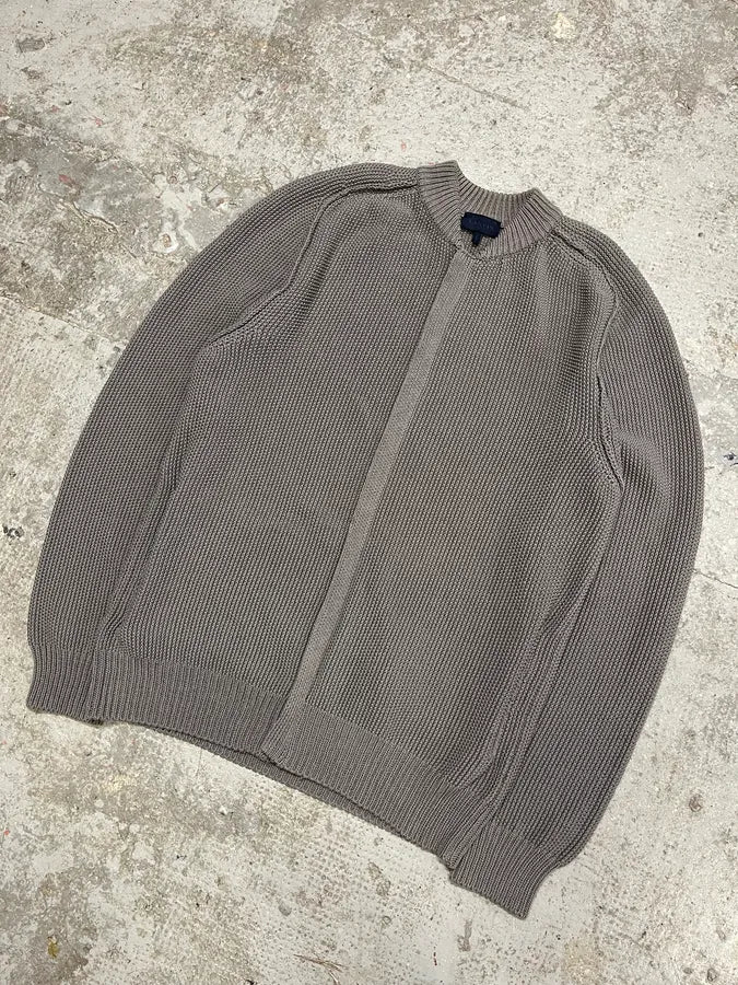 Lanvin Grey Wool Zip-up Minimalist Sweater (L) GJZNGzJ 3