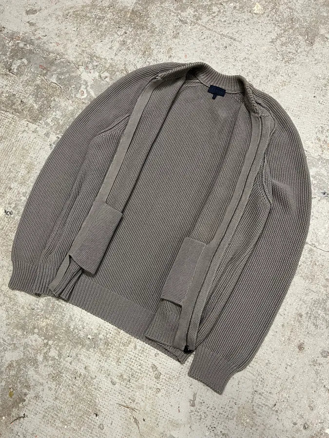 Lanvin Grey Wool Zip-up Minimalist Sweater (L) GJZNGzJ 4