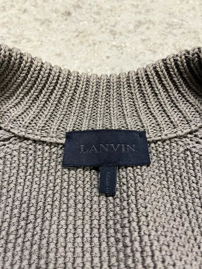 Lanvin Grey Wool Zip-up Minimalist Sweater (L) GJZNGzJ 6
