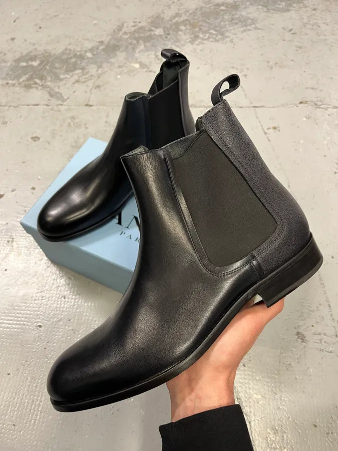 Lanvin Navy Leather Chelsea Ankle Boots magGrRr 0