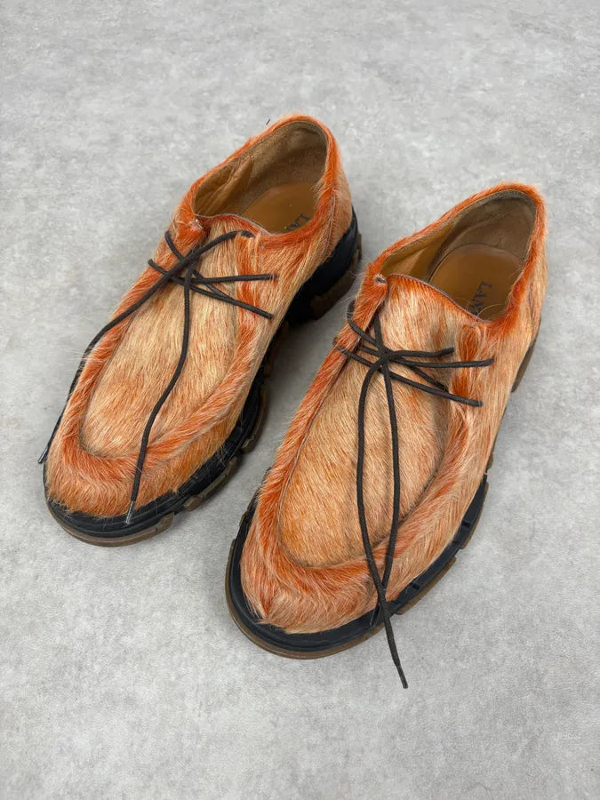 Lanvin Orange Cozy Fur Boots cVjeUOL 3