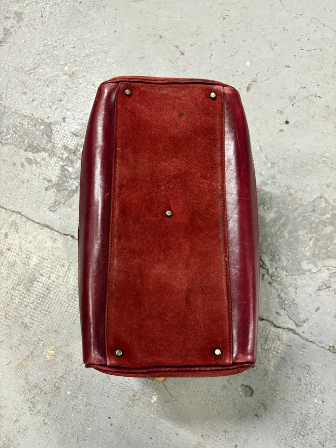 Lanvin Red Suede Vanity Archive Bag jsFdEbz 4