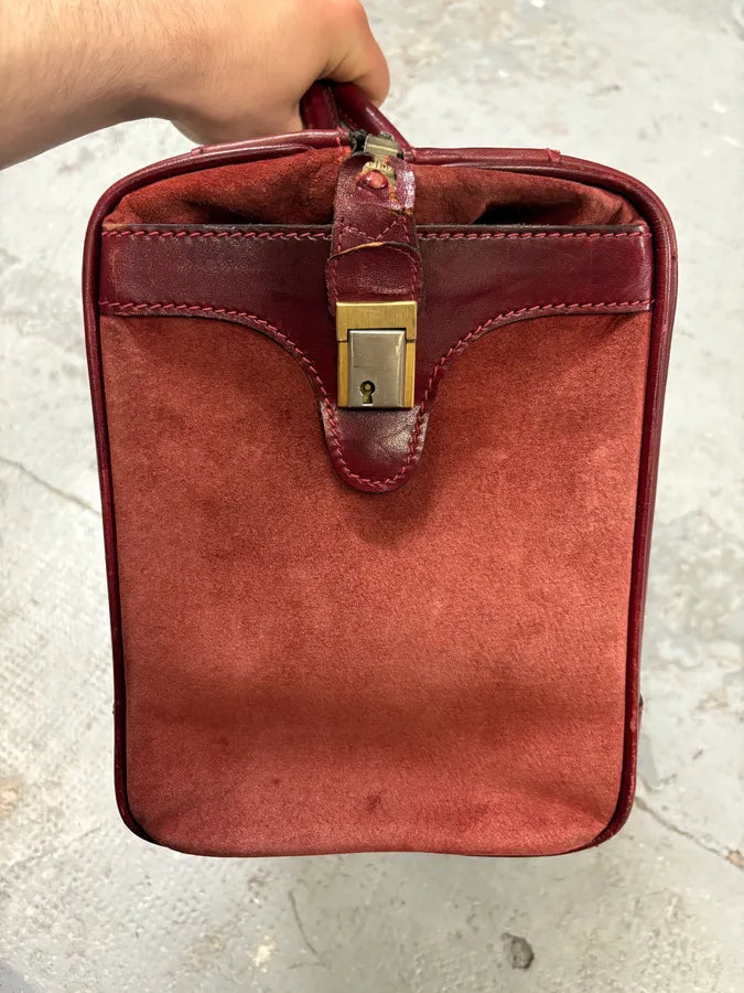 Lanvin Red Suede Vanity Archive Bag jsFdEbz 5