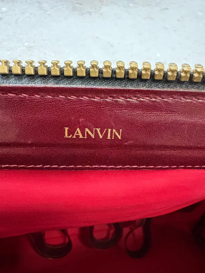 Lanvin Red Suede Vanity Archive Bag jsFdEbz 8