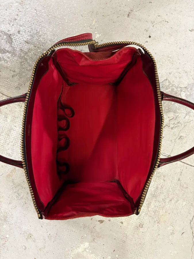 Lanvin Red Suede Vanity Archive Bag jsFdEbz 9
