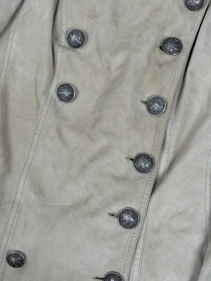 AW2005 Christian Dior Beige Asymmetrical Officer Leather Jacket FAHEMya 7