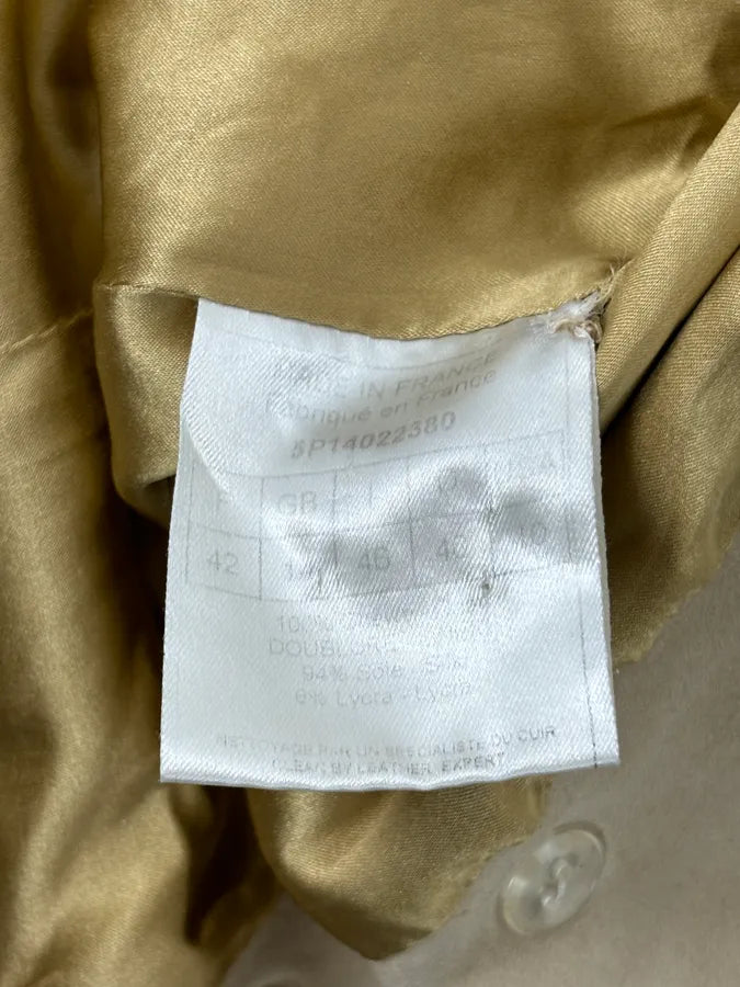 AW2005 Christian Dior Beige Asymmetrical Officer Leather Jacket FAHEMya 11