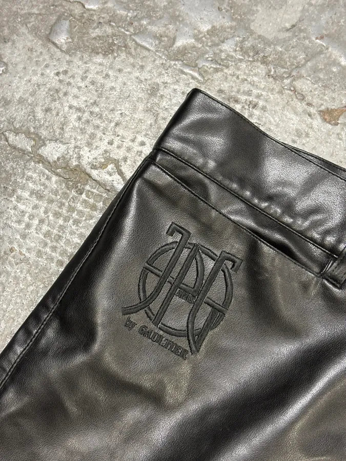 1990s Jean Paul Gaultier Black Faux Leather Pants MHeMywr 7
