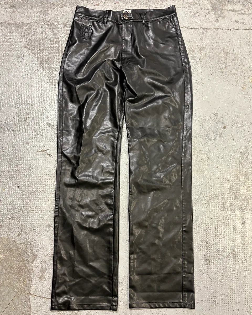 1990s Jean Paul Gaultier Black Faux Leather Pants MHeMywr 3